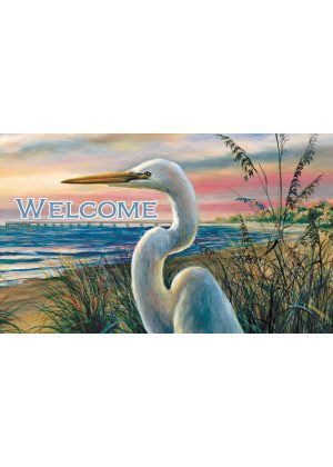 White Egret Doormat | Decorative Doormats | MatMates | Doormats