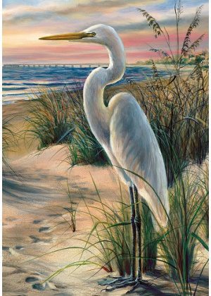 White Egret Flag | Bird, Beach, Summer, Decorative, Lawn, Flags