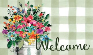Wildflower Bucket Doormat | MatMates | Decorative Door Mats