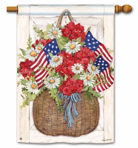 American Flags House Flag | Floral, Patriotic, Holiday, House, Flag