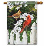 Dogwood Cardinals House Flag | Floral, Bird, Spring, House, Flags