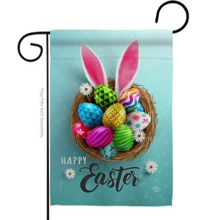 Bunny Easter Eggs Garden Flag | Easter, Decorative, Garden Flags