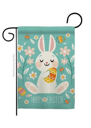 Colorful Egg Basket Garden Flag | Easter, Two Sided, Garden Flag