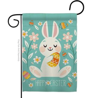 Colorful Egg Basket Garden Flag | Easter, Two Sided, Garden Flag