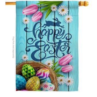 Daisy Egg Basket House Flag | Easter, Double Sided, House, Flags