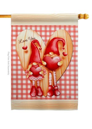Gnome Love House Flag | Valentine's Day, Valentine, House, Flags