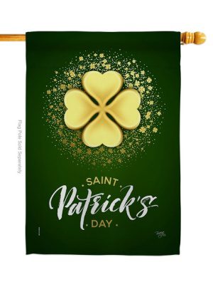 Gold Shamrock House Flag | St. Patrick's Day, Yard, House, Flags