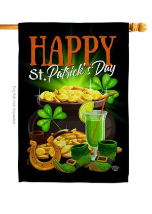 Happy Saint Patrick Day House Flag | St. Patrick's Day, Yard, Flags