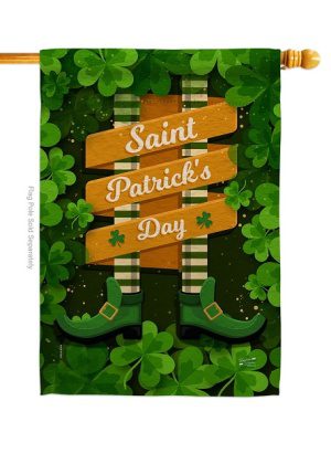 Leprechaun Legs House Flag | St. Patrick's Day, Two Sided, Flags
