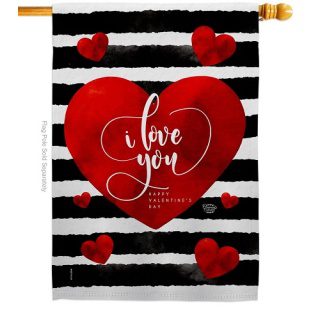 Love You Day House Flag | Valentine's Day, Valentine, House, Flag