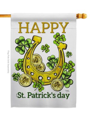 Lucky Shamrocks House Flag | St. Patrick's Day, House, Flags