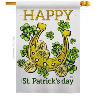 Lucky Shamrocks House Flag | St. Patrick's Day, House, Flags