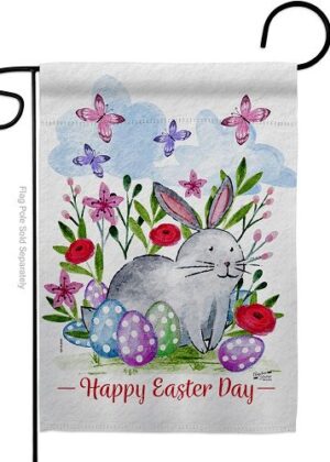 Spring Bunny Garden Flag | Easter, Two Sided, Cool, Garden, Flag