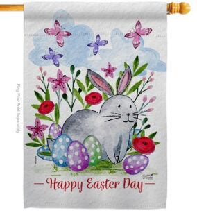 Spring Bunny House Flag | Easter, Double Sided, House Flags