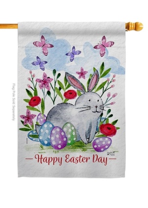 Spring Bunny House Flag | Easter, Double Sided, House Flags