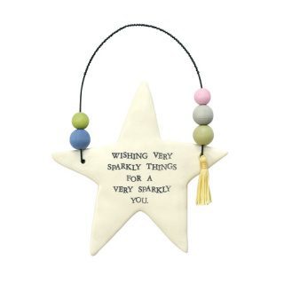 Wishing Hanging Star | Home Décor | Gift Ideas | Ceramic Hearts
