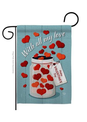 With All My Love Garden Flag | Valentine, Valentine's Day, Flags