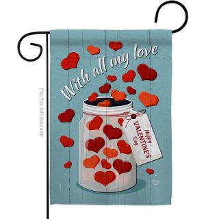 With All My Love Garden Flag | Valentine, Valentine's Day, Flags