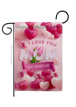 Love U Mom Garden Flag | Mother's Day, Two Sided, Garden, Flag
