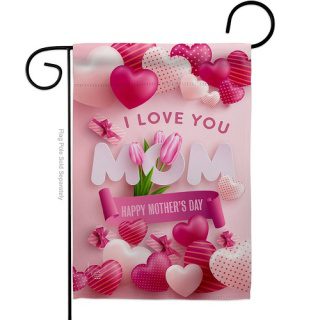 Love U Mom Garden Flag | Mother's Day, Two Sided, Garden, Flag
