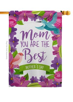 Mom Are Best House Flag | Mother's Day, Two Sided, House, Flags