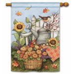 Autumn Garden House Flag | Fall, Birds, Outdoor, House, Flags