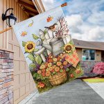 Autumn Garden House Flag | Fall, Birds, Outdoor, House, Flags