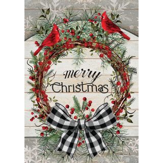 Berry Wreath Flag | Christmas, Decorative, Double Sided, Flags