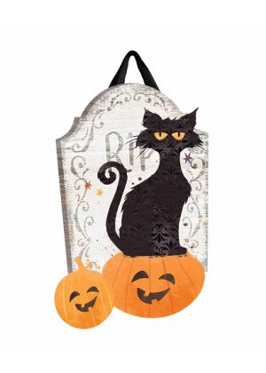 Black Cat and Pumpkins Door Décor | Door Hanger | Door Décor