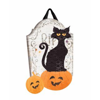 Black Cat and Pumpkins Door Décor | Door Hanger | Door Décor