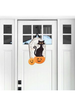 Black Cat and Pumpkins Door Décor | Door Hanger | Door Décor