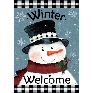 Black & White Snowman Flag | Winter, Welcome, Decorative, Flags