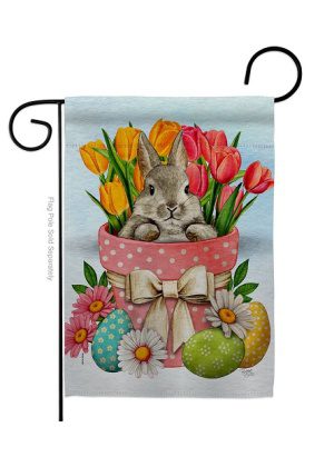 Bunny With Tulips Garden Flag | Easter, Two Sided, Garden, Flags