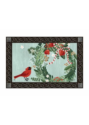 Cardinal Wreath Doormat | Decorative Doormats | MatMates