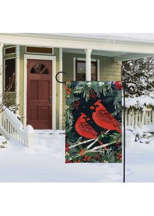 Cardinals and Berries Garden Flag | Winter, Bird, Garden, Flags