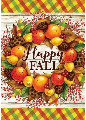 Citrus Wreath Flag | Fall, Inspirational, Decorative, Lawn, Flags