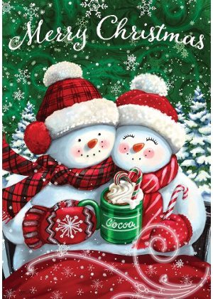 Cocoa Couple Flag | Christmas, Snowman, Decorative, Lawn, Flag