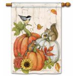 Critter Sitters House Flag | Fall, Floral, Bird, Outdoor, House, Flags