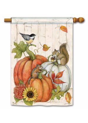 Critter Sitters House Flag | Fall, Floral, Bird, Outdoor, House, Flags