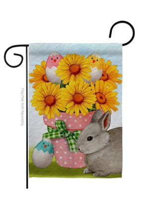 Daisy With Bunny Garden Flag | Easter, Two Sided, Garden, Flags