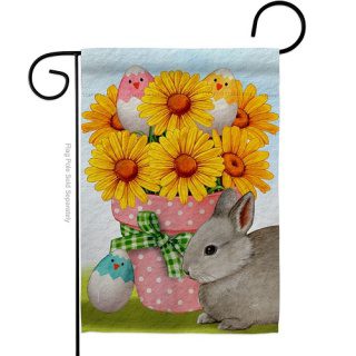 Daisy With Bunny Garden Flag | Easter, Two Sided, Garden, Flags