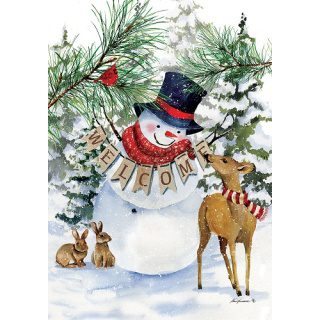 Deer Snowman Flag | Snowman, Winter, Welcome, Lawn, Flags