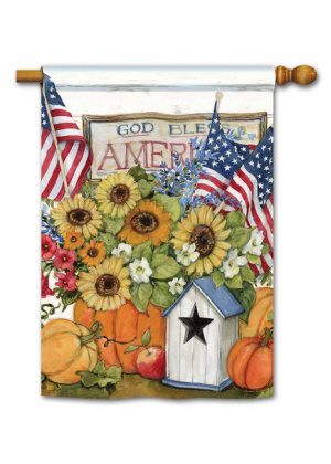 Fall Flags House Flag | Fall, Floral, Bird, Outdoor, House, Flags