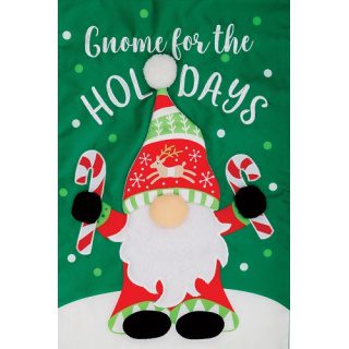 Gnome Holiday Flag | Applique, Christmas, Cool, Garden, Flags
