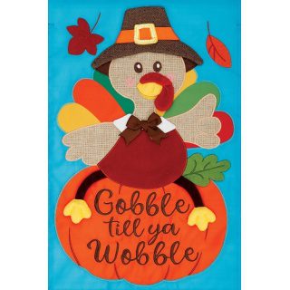 Gobble Turkey Applique Flag | Applique, Thanksgiving, Cool, Flags