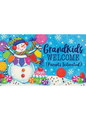 Grandkids Snowman Doormat | Decorative Doormats | MatMates