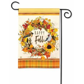 Happy Fall Wreath Garden Flag | Fall, Floral, Yard, Garden, Flags