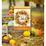 Happy Fall Wreath Garden Flag | Fall, Floral, Yard, Garden, Flags