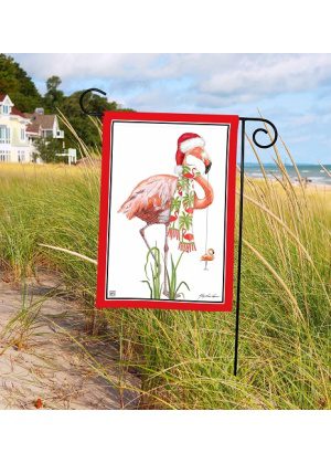 Ho Ho Flamingo Garden Flag Image