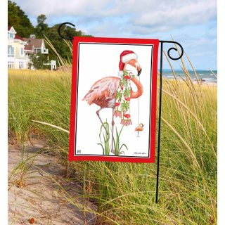 Ho Ho Flamingo Garden Flag Image